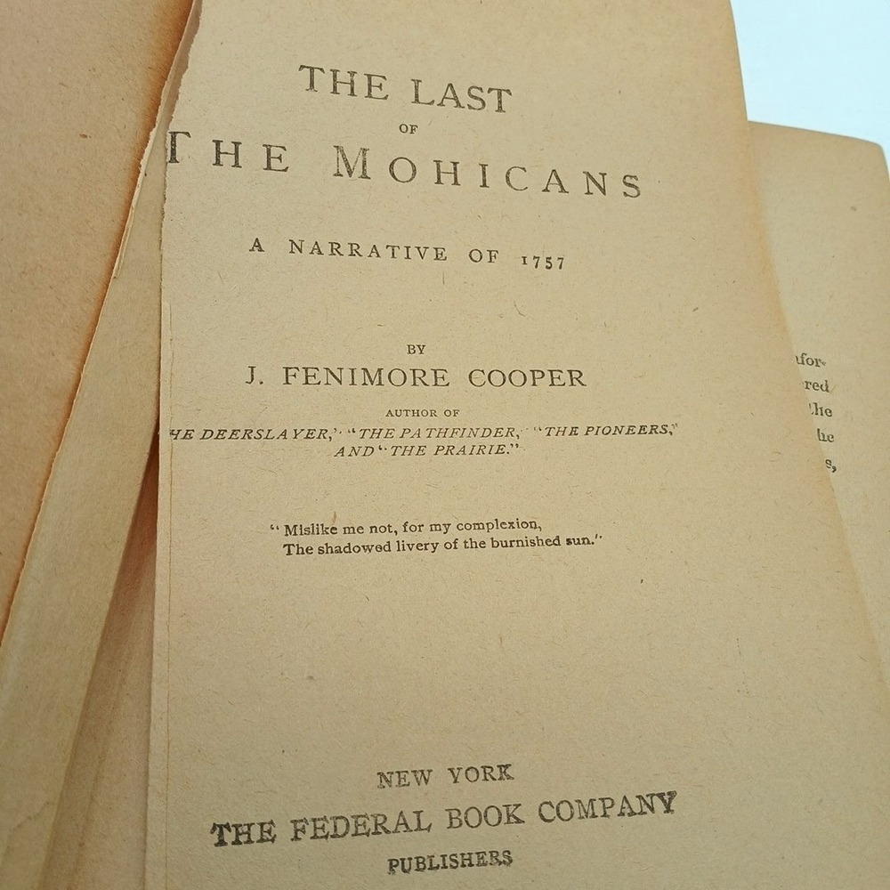 The Last of the Mohicans book by J.F. Cooper Vintage Federal Book Co N.Y Rare - Picture 4 of 10